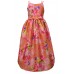 Bonnie Jean Iris & Ivy Orange Multi Floral Mikado Hi-Low Dress 